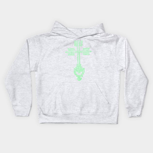 medieval key green Kids Hoodie by lovefromsirius